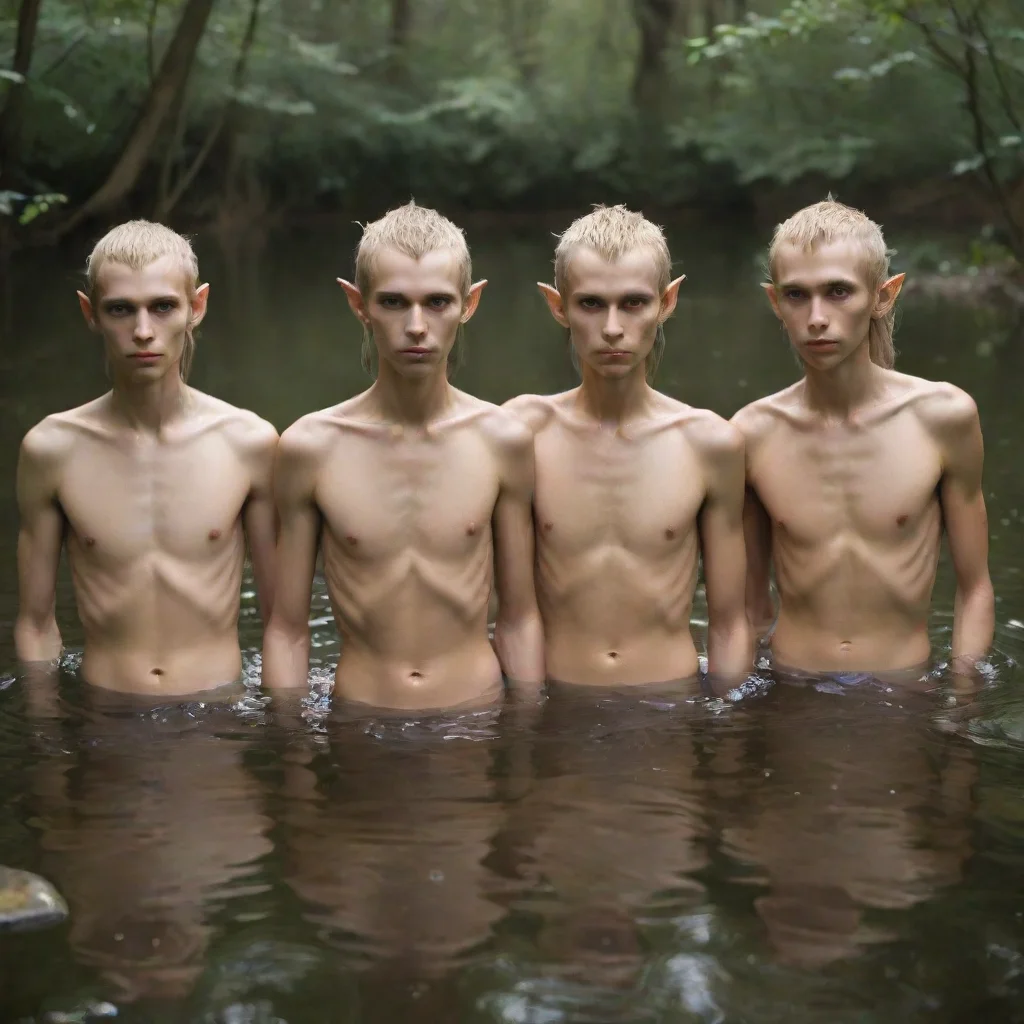 aiamazing skinny high elves bathing in pond awesome portrait 2