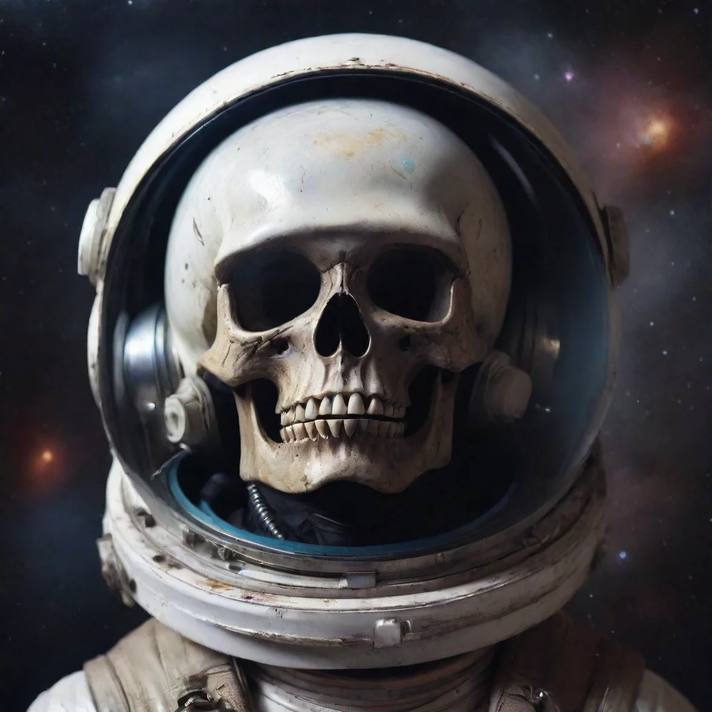 aiamazing skull in space helmet awesome portrait 2
