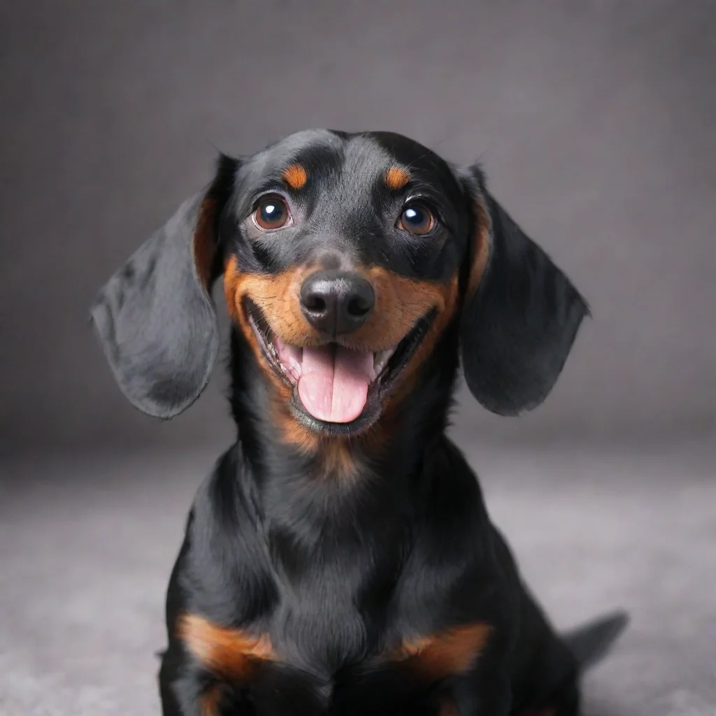 amazing smiling cute black dachshund awesome portrait 2