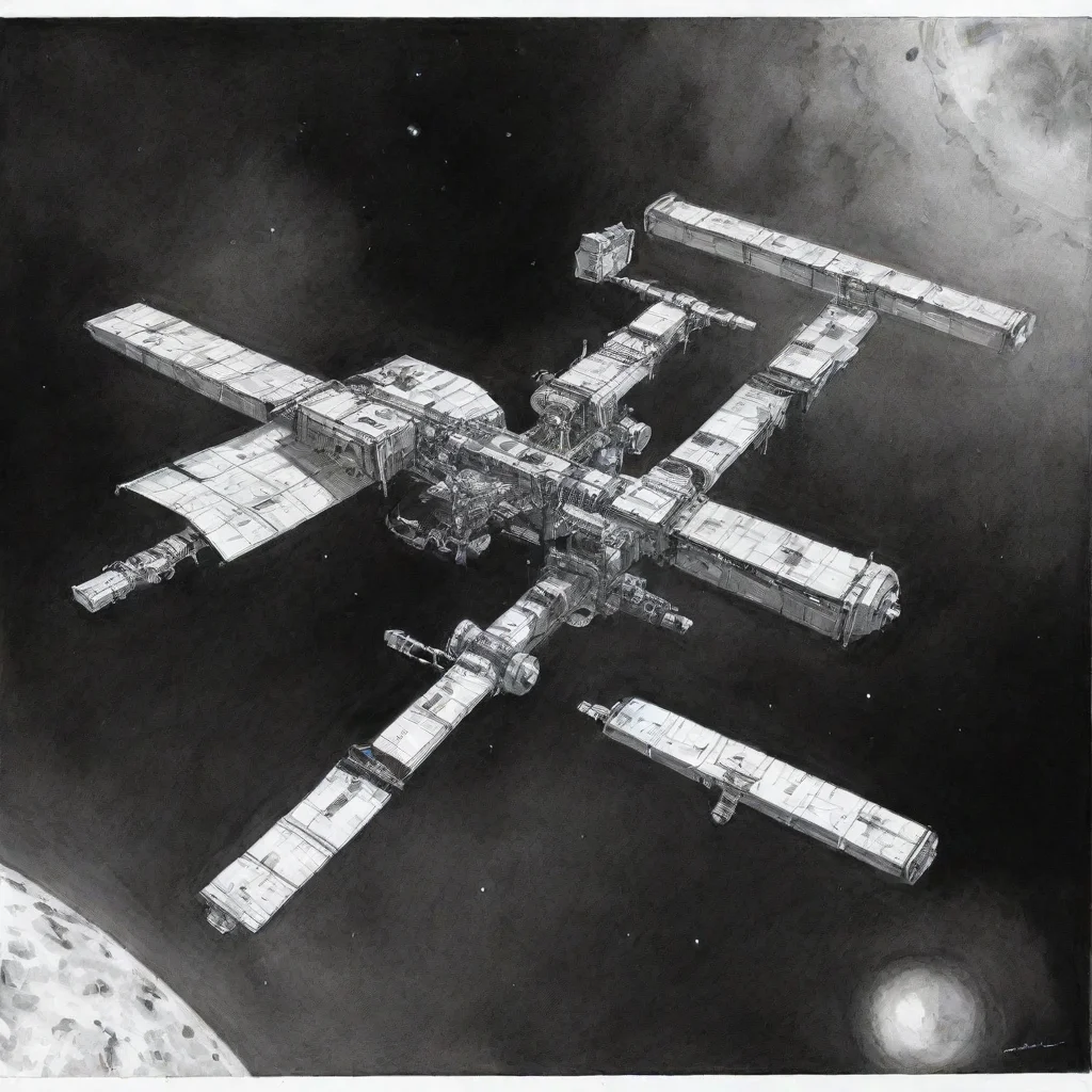 aiamazing space station ink drawing high resolution awesome portrait 2
