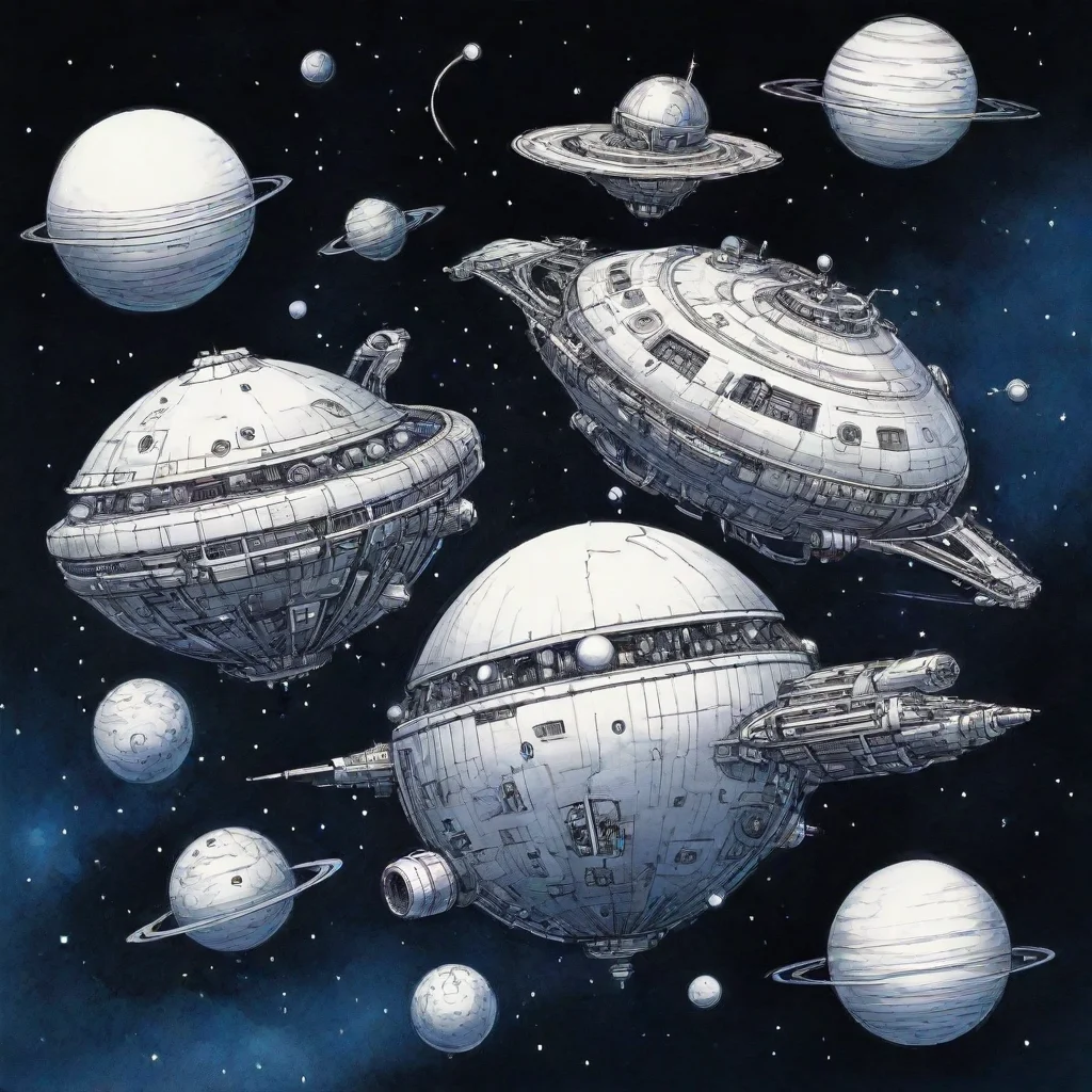 aiamazing spheric spaceships ink cartoon style art   awesome portrait 2