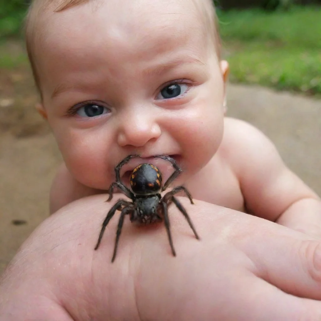 amazing spider bites a baby awesome portrait 2