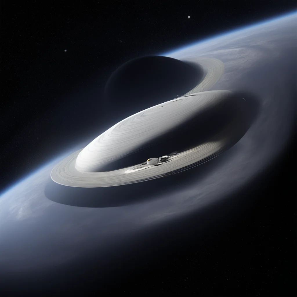 aiamazing starship enterprise orbits saturn awesome portrait 2