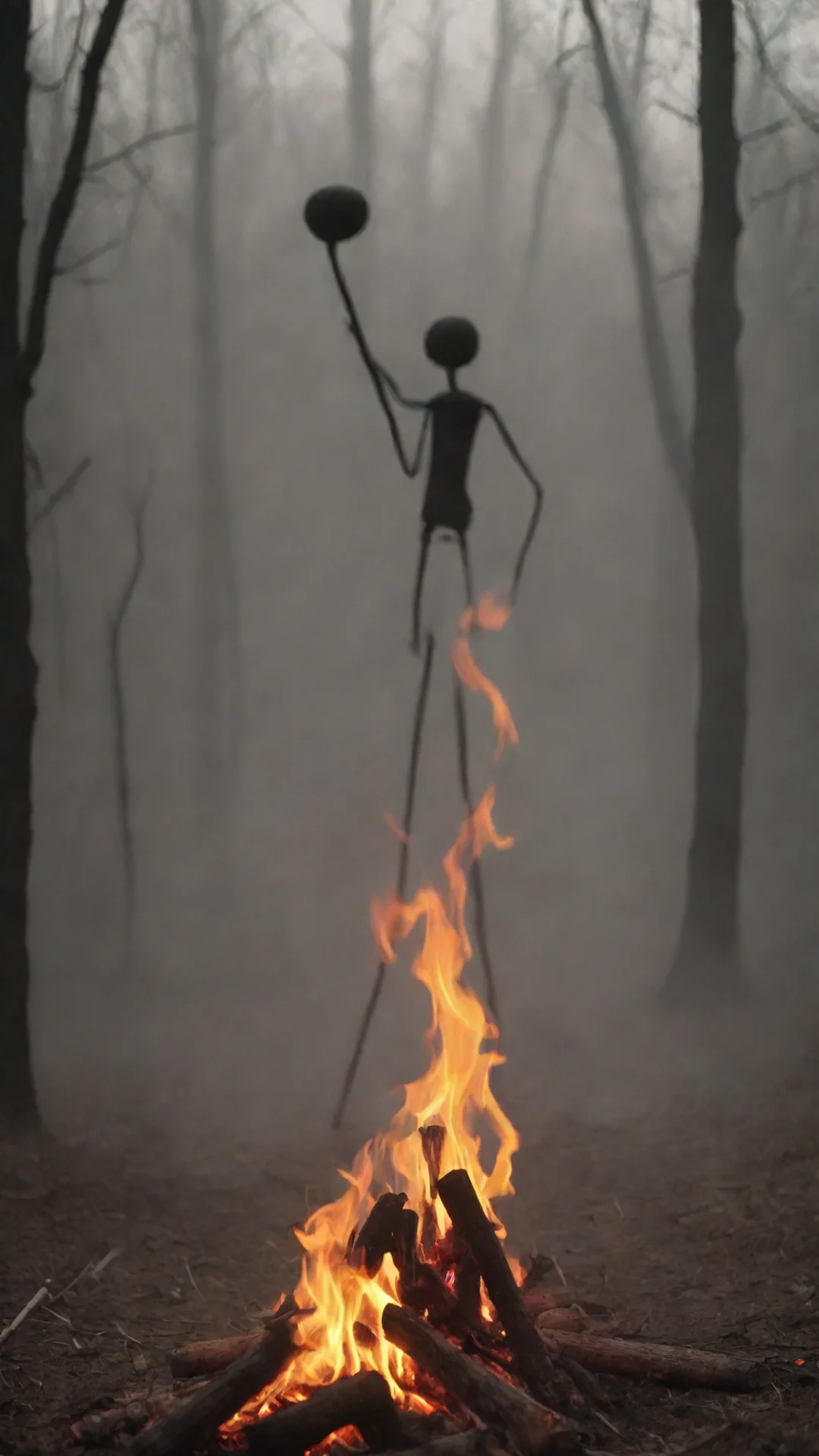 aiamazing stickman around a fire awesome portrait 2 tall