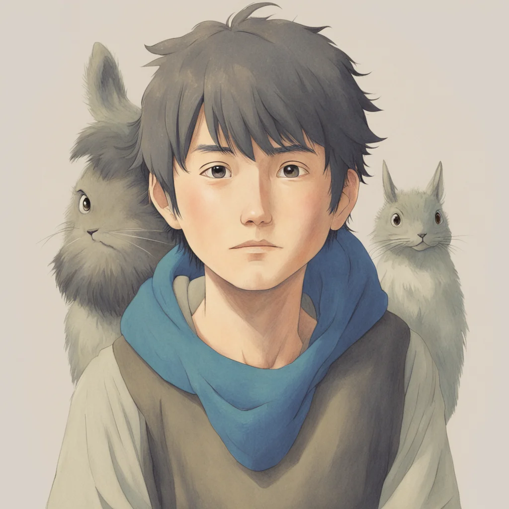 aiamazing studio ghibli man character portrait kind hearted  confident engaging wow artstation art 3