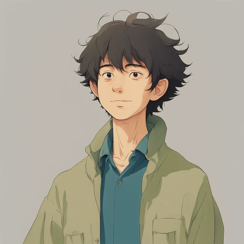 aiamazing studio ghibli man character portrait kind hearted 