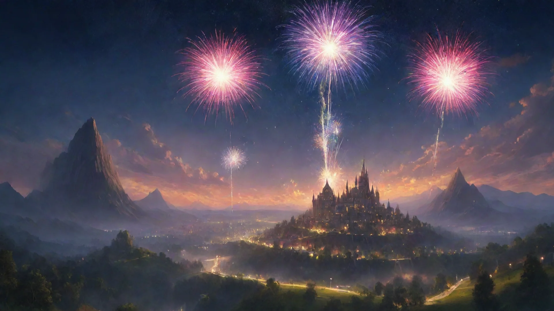 aiamazing sweeping landscape art wonderful fireworks filling the sky utopian artstation awesome portrait 2 hdwidescreen