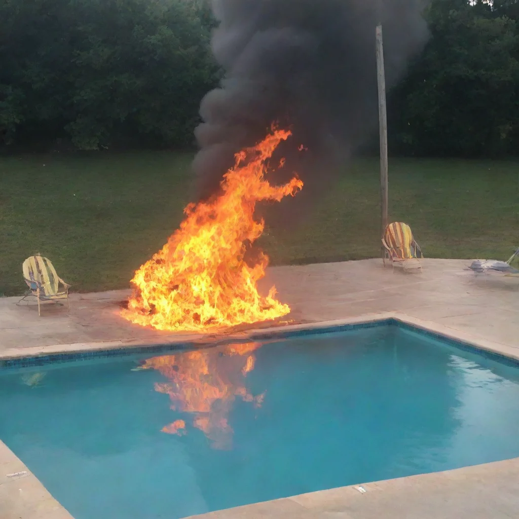 aiamazing swimming pool on fire awesome portrait 2