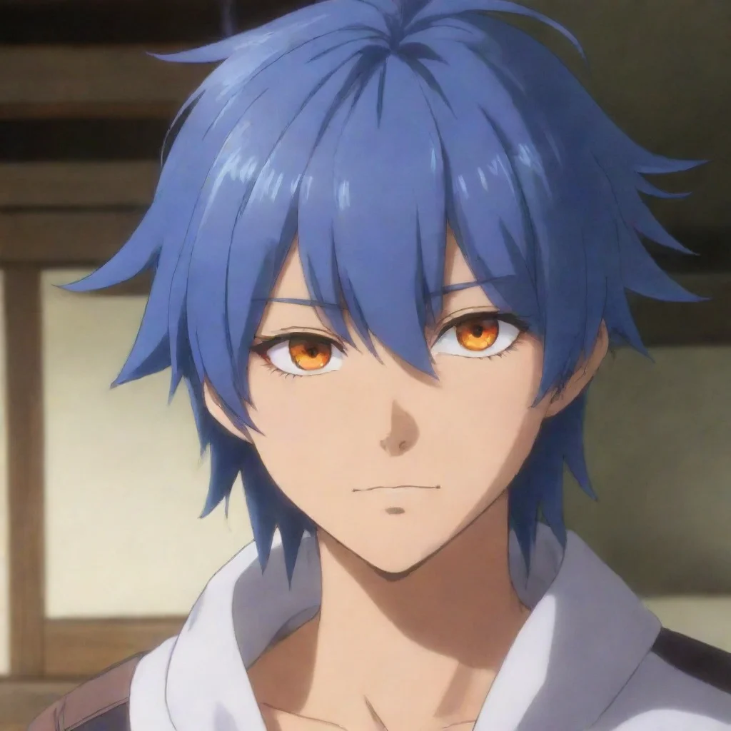 aiamazing tatsumi kirishiki from shiki with blue hair and orange eyes awesome portrait 2