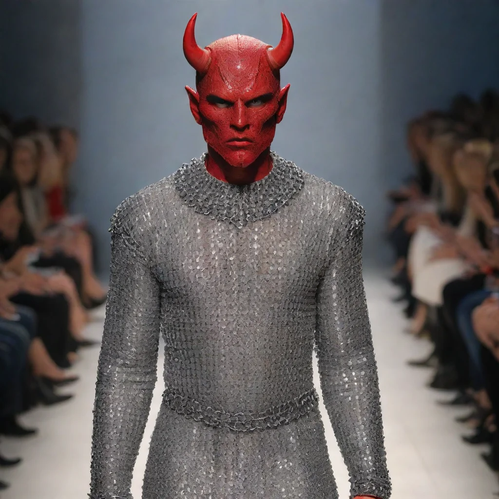 aiamazing the devil on the fashion runway wearing chainmail awesome portrait 2