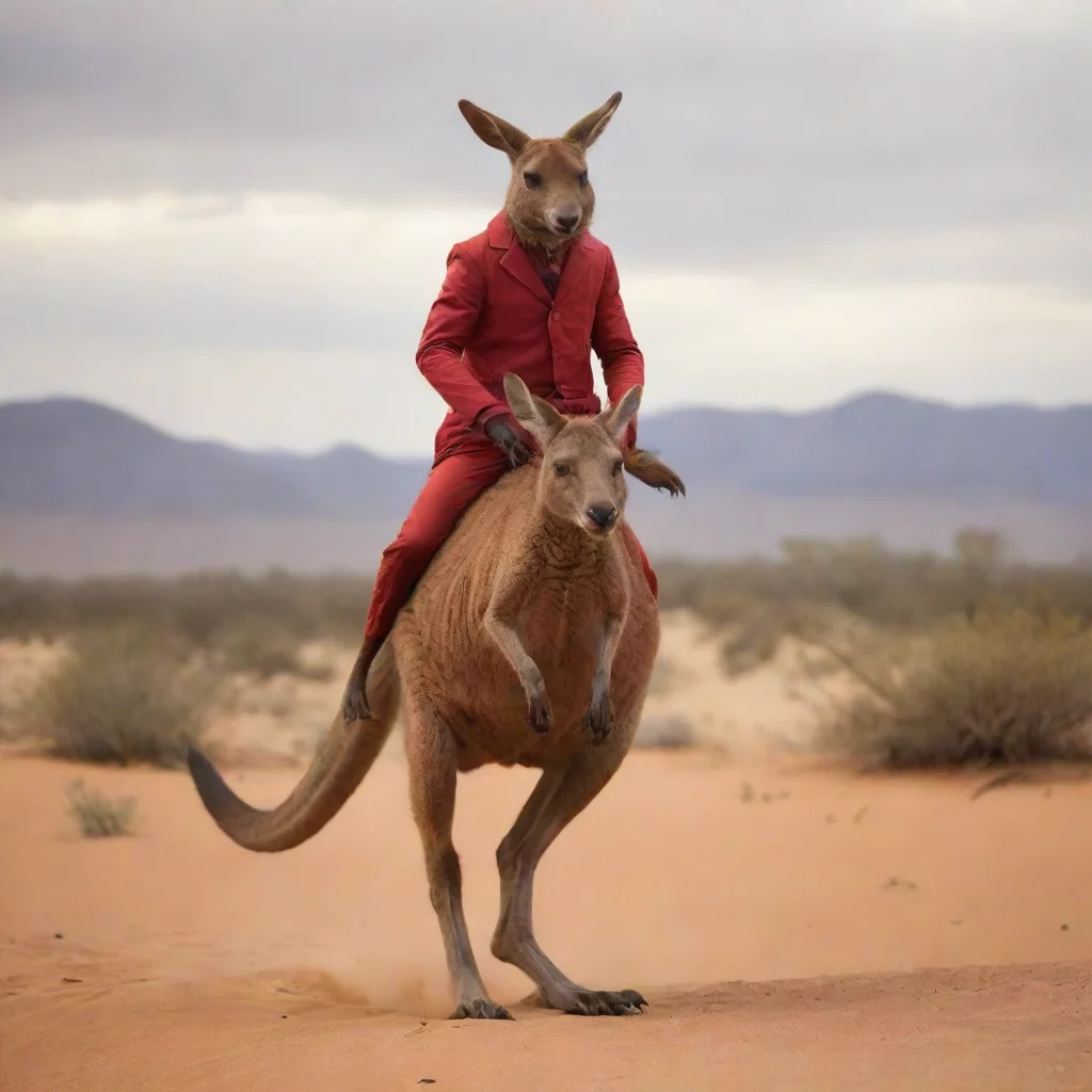 aiamazing the devil riding a kangaroo in the desert awesome portrait 2
