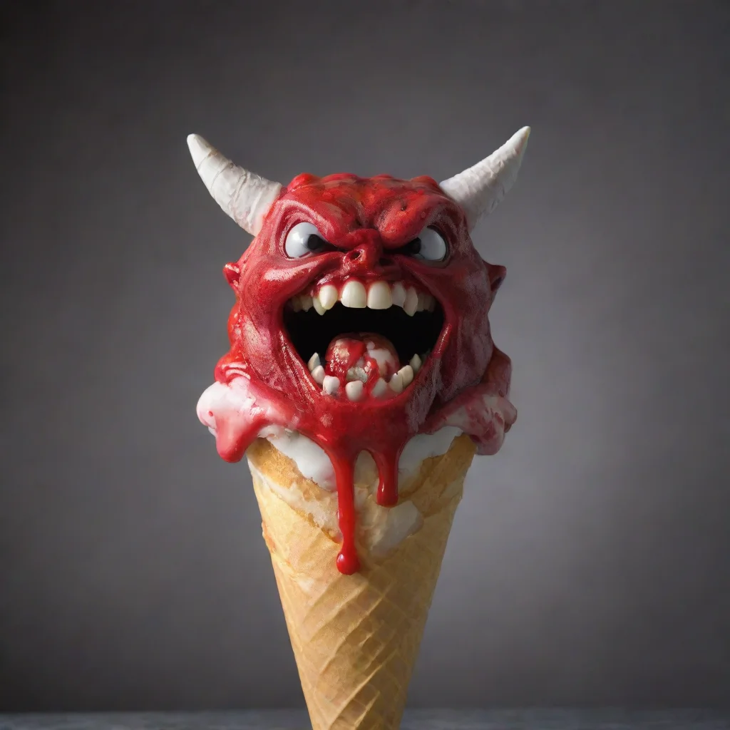 aiamazing the devils head melting on an icecream cone awesome portrait 2