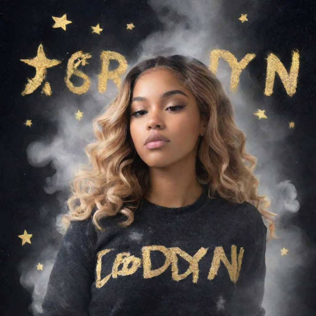 amazing the word jordyn in all caps. surrounded by stars and smoke  awesome portrait 2