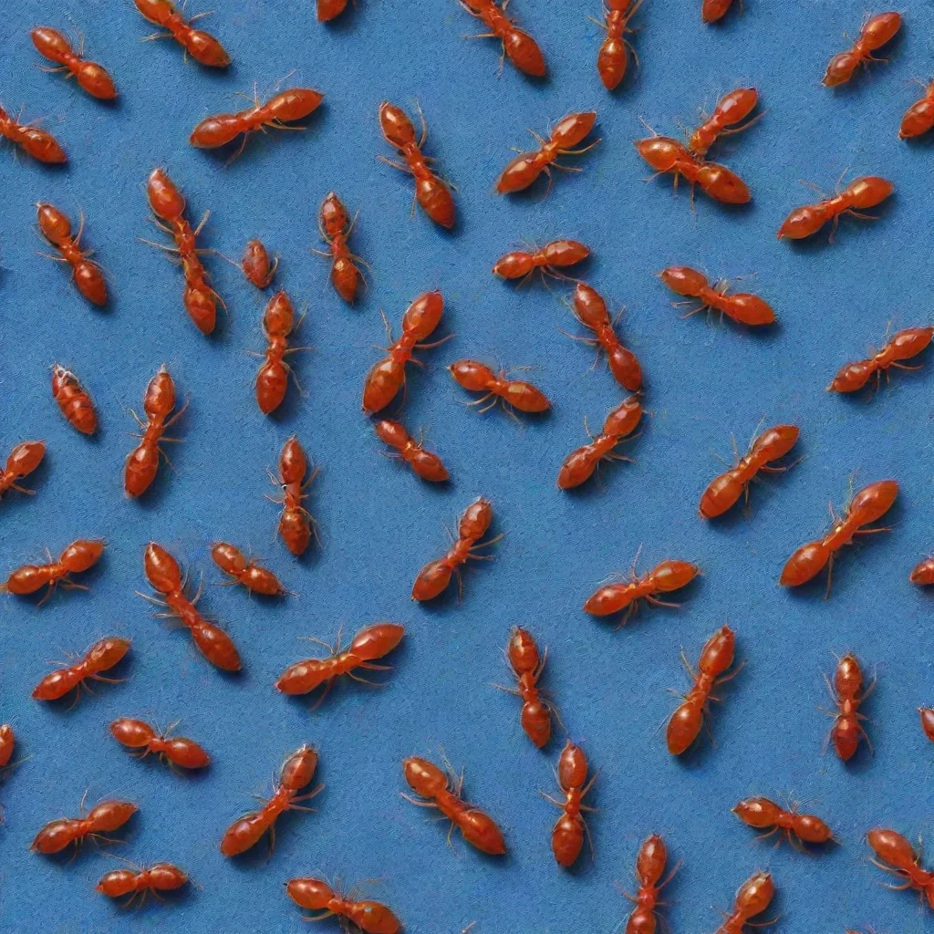 aiamazing thousands of red ants on blue sand awesome portrait 2