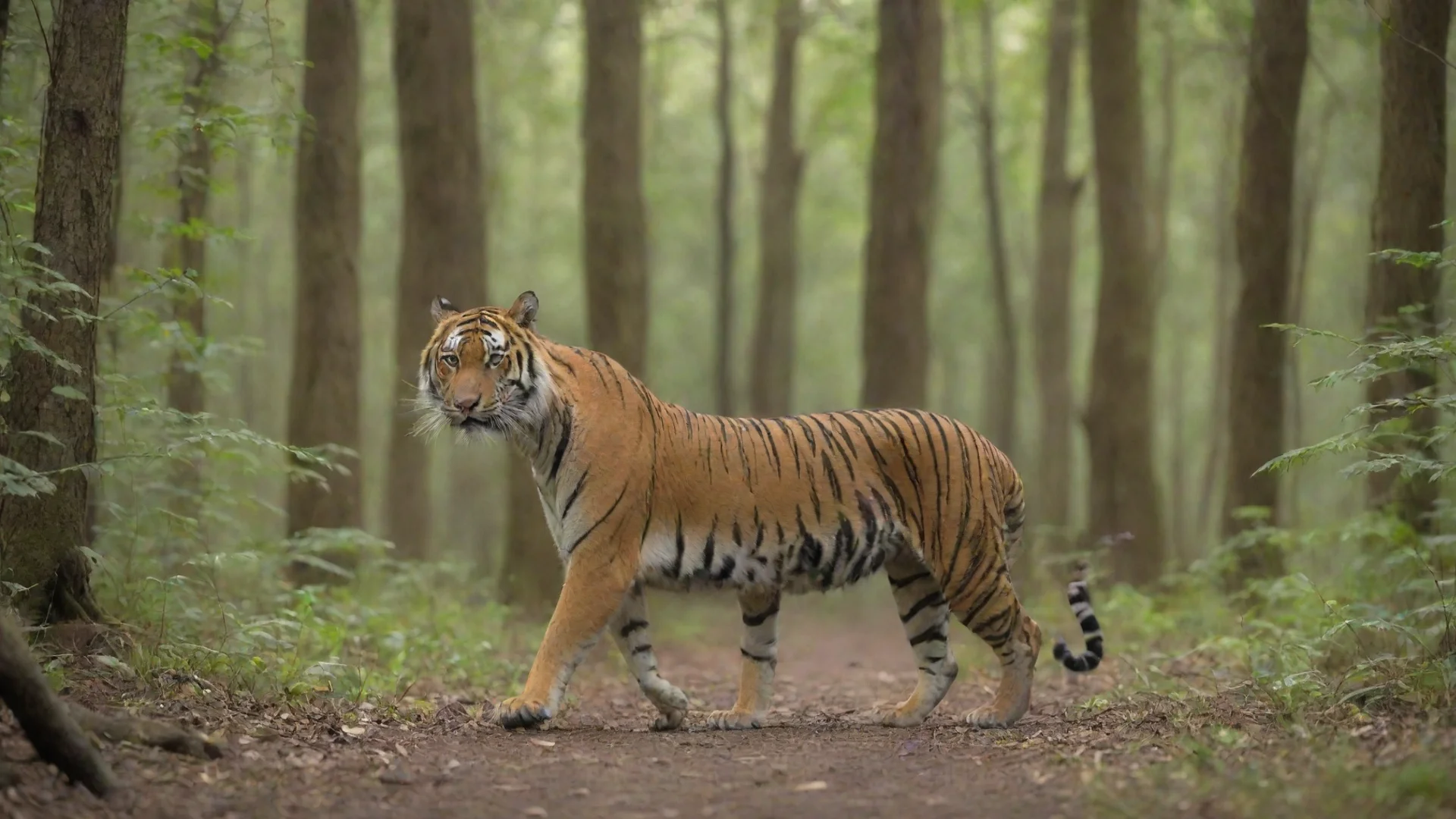 aiamazing tiger walk in a forests awesome portrait 2 hdwidescreen