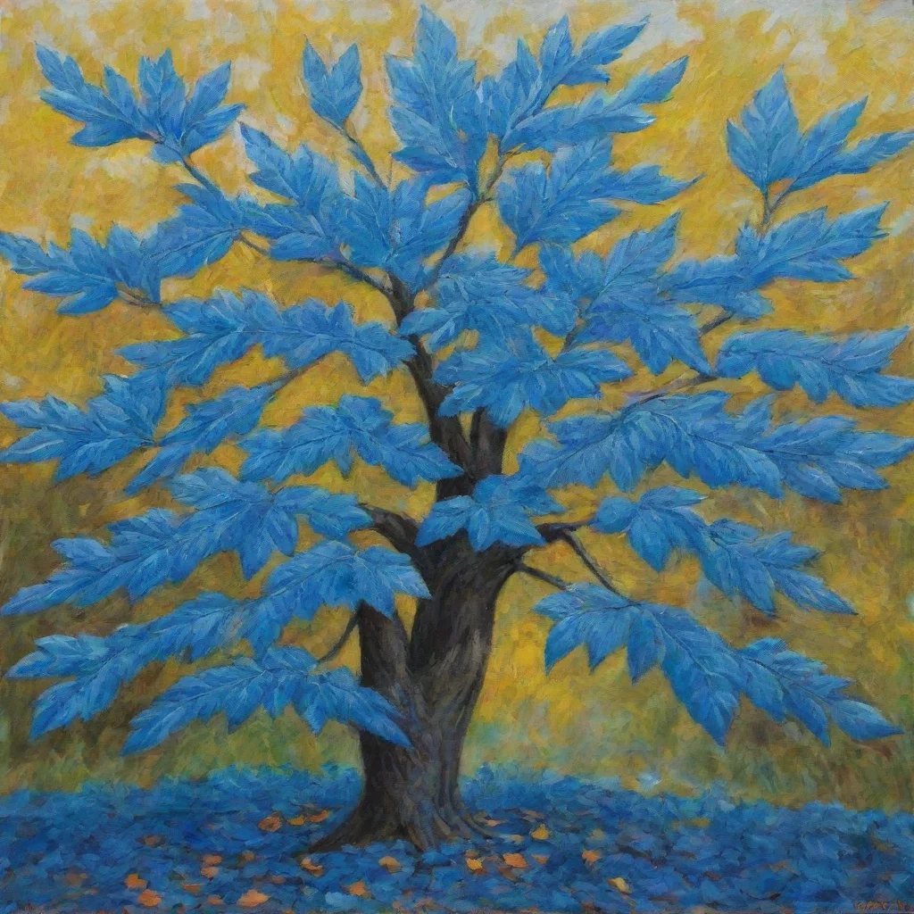 amazing tree with blue leaves awesome portrait 2