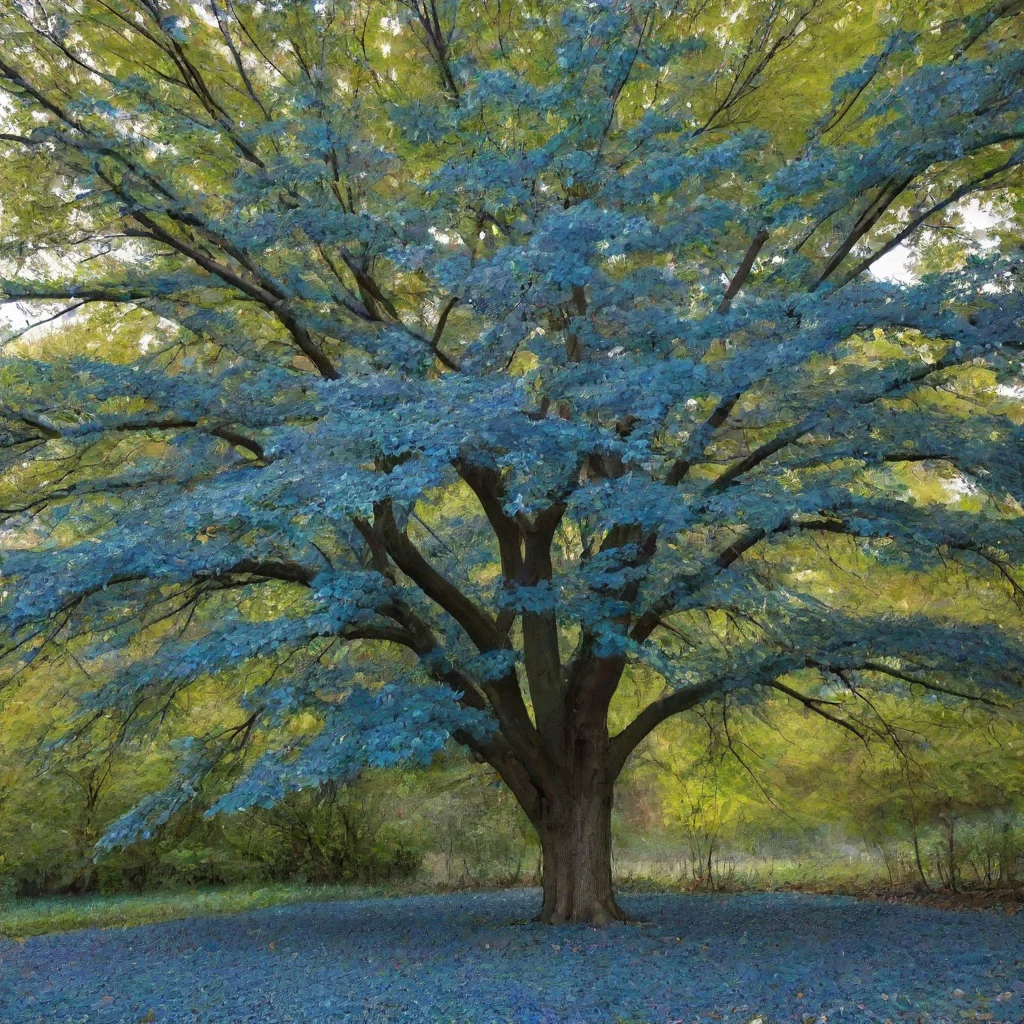 amazing tree with nlue leaves awesome portrait 2