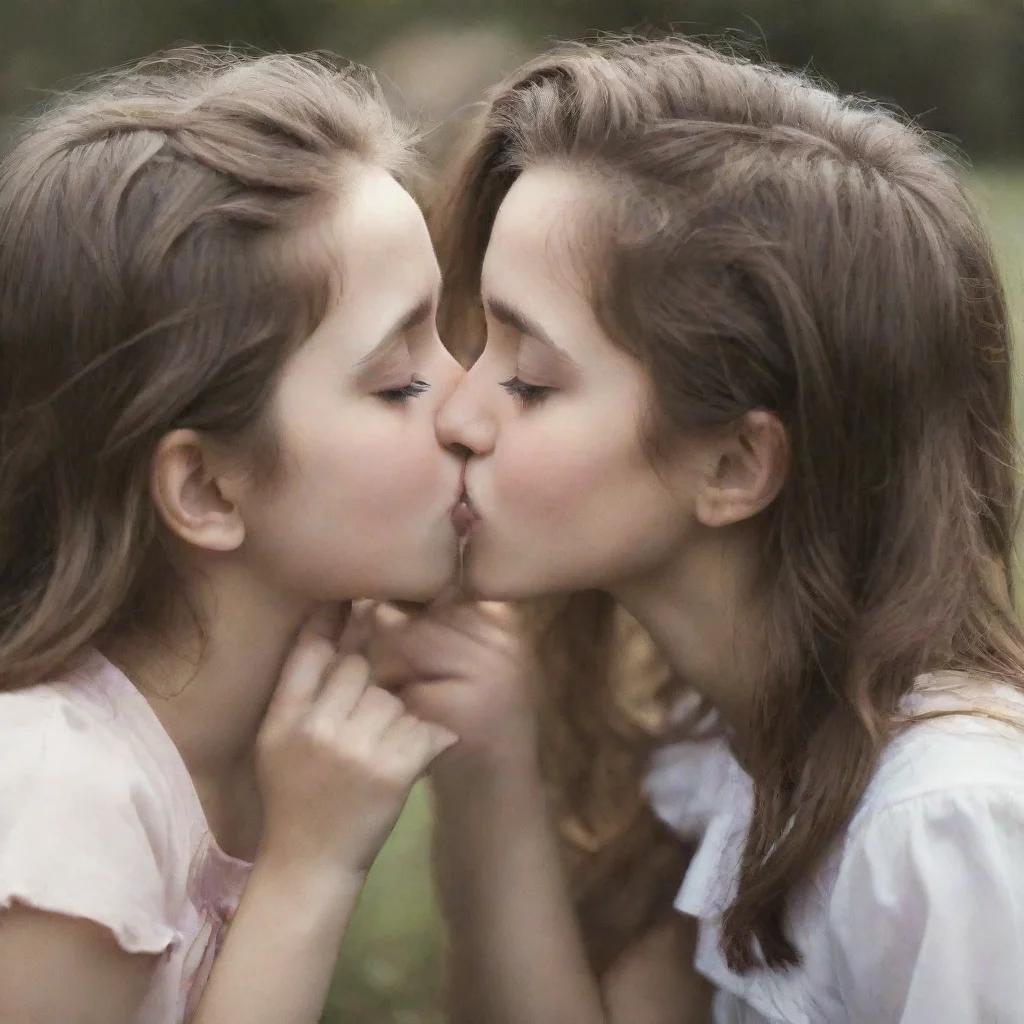 aiamazing two girls kissing awesome portrait 2