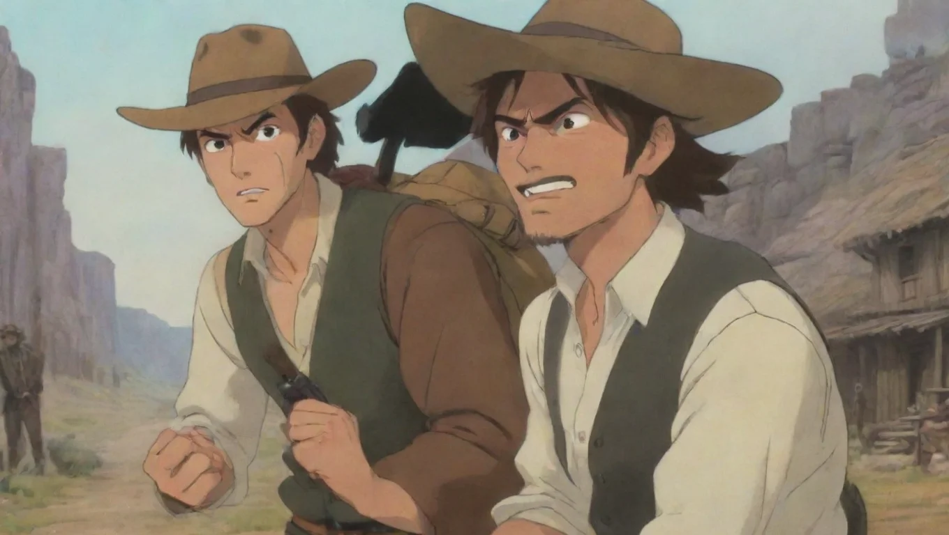 aiamazing two gunmen western outlaws hd ghibli running aesthetic characters awesome portrait 2 widescreen