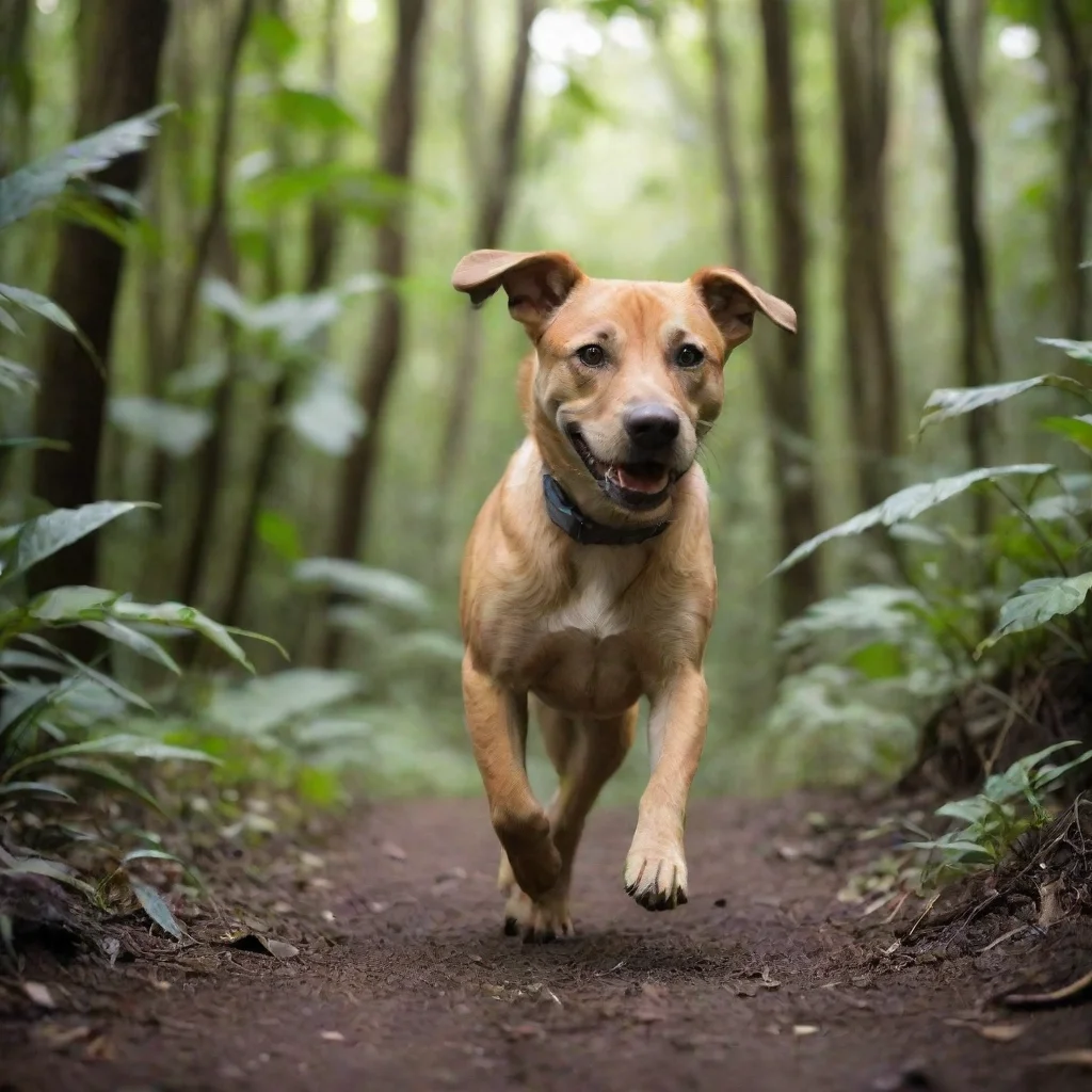 aiamazing un perro corriendo en la jungla en un dia soleado awesome portrait 2