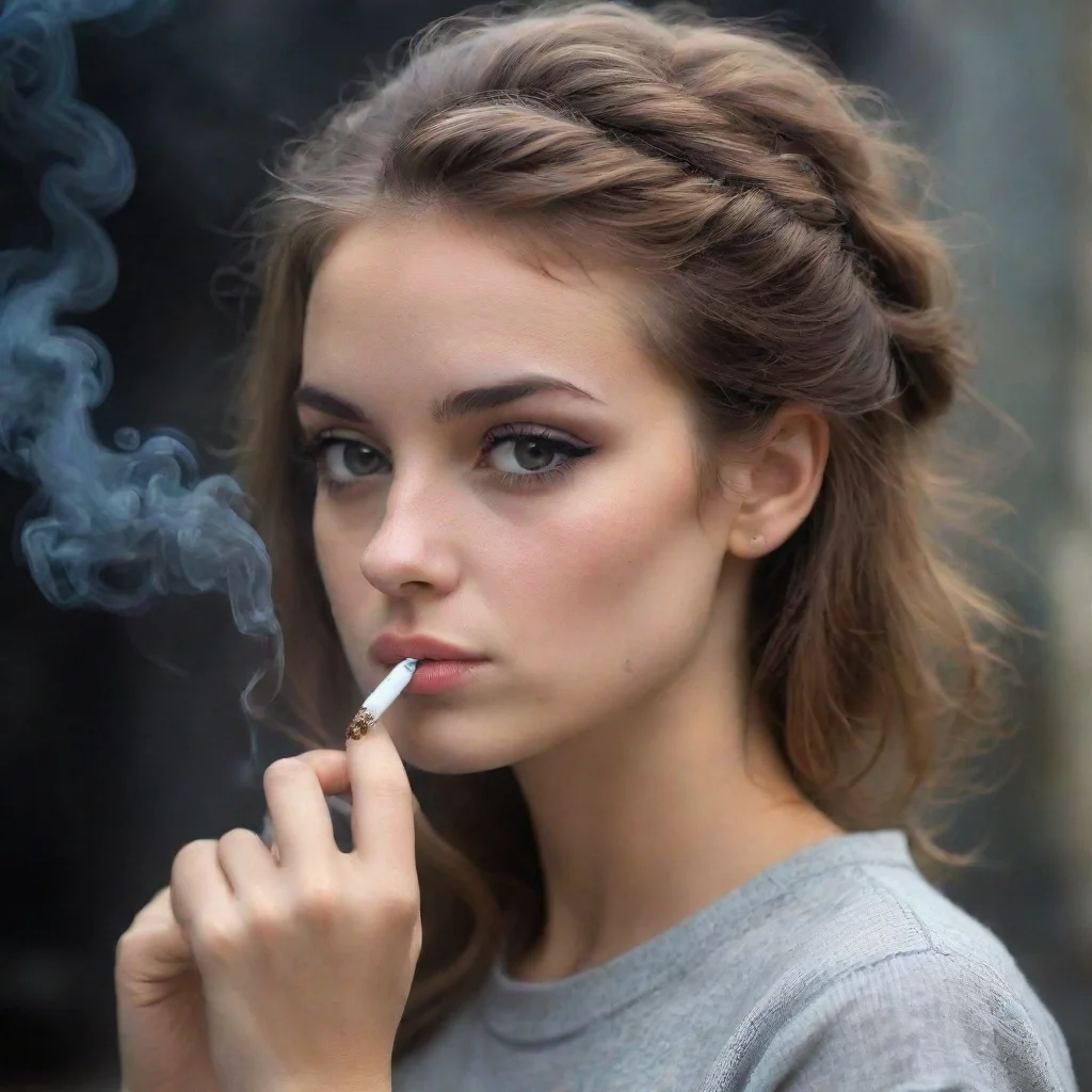 aiamazing une fille qui fume une cigarette awesome portrait 2