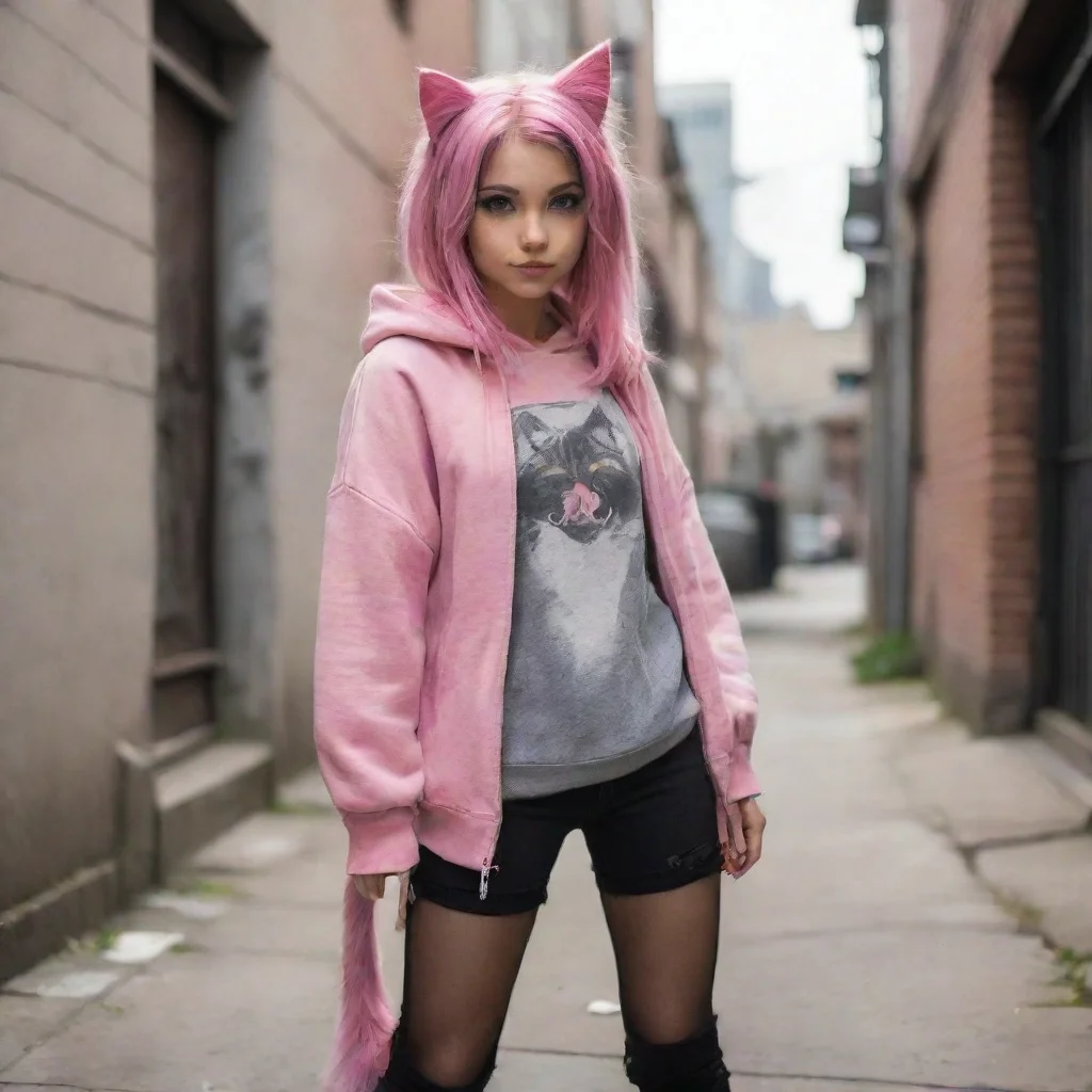 aiamazing urban cat girl awesome portrait 2