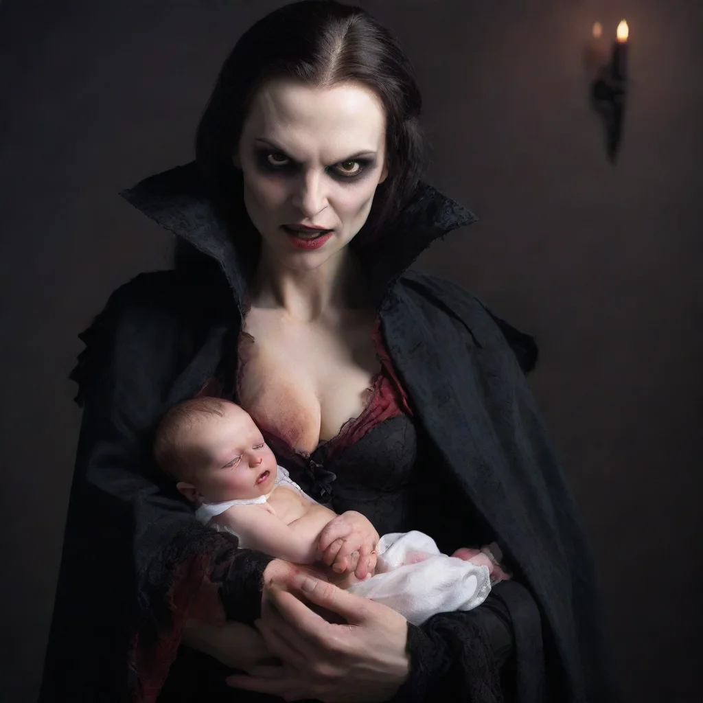 amazing vampire with a newborn baby awesome portrait 2