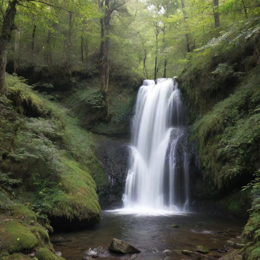 aiamazing waterfall in the forest awesome portrait 2