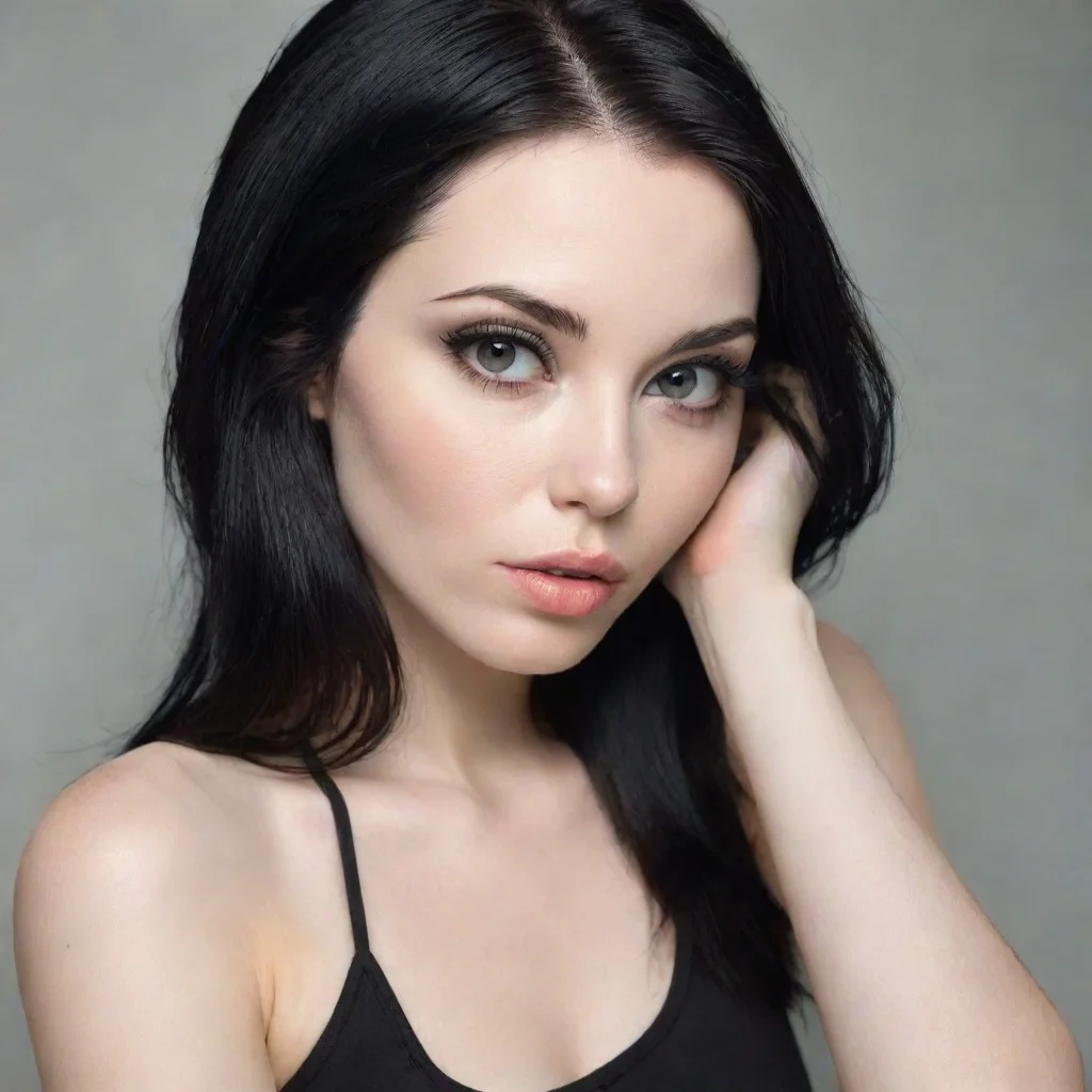 amazing white skinned black hair  awesome portrait 2