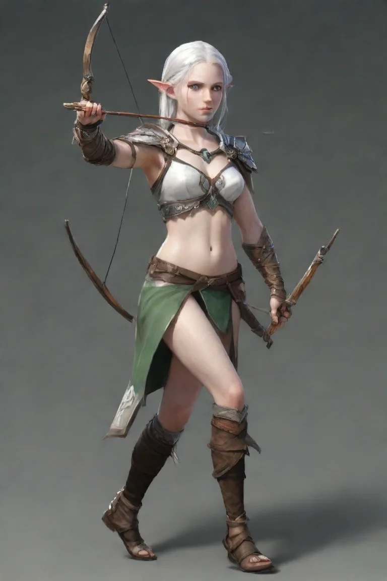 aiamazing white skinned elf weaponized archer leoglas awesome portrait 2 portrait