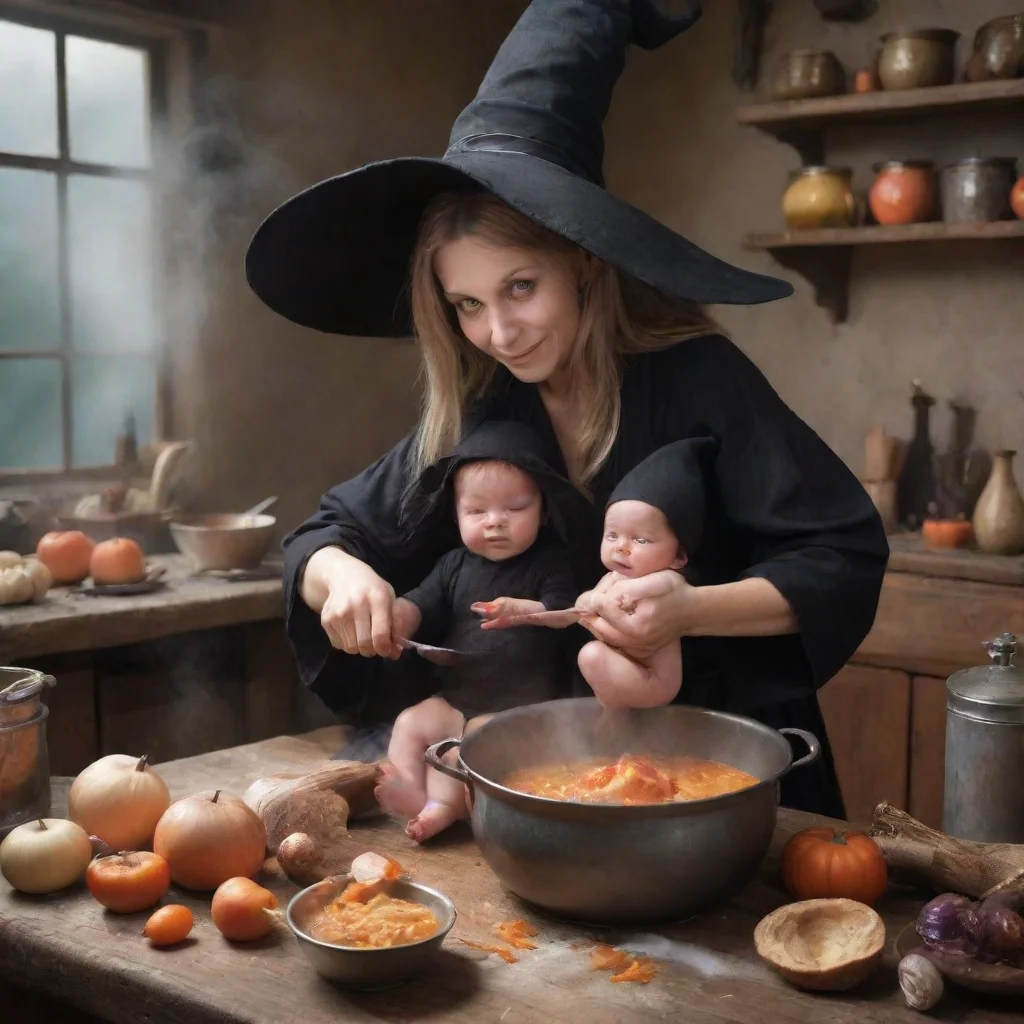 aiamazing witch cooking a baby awesome portrait 2