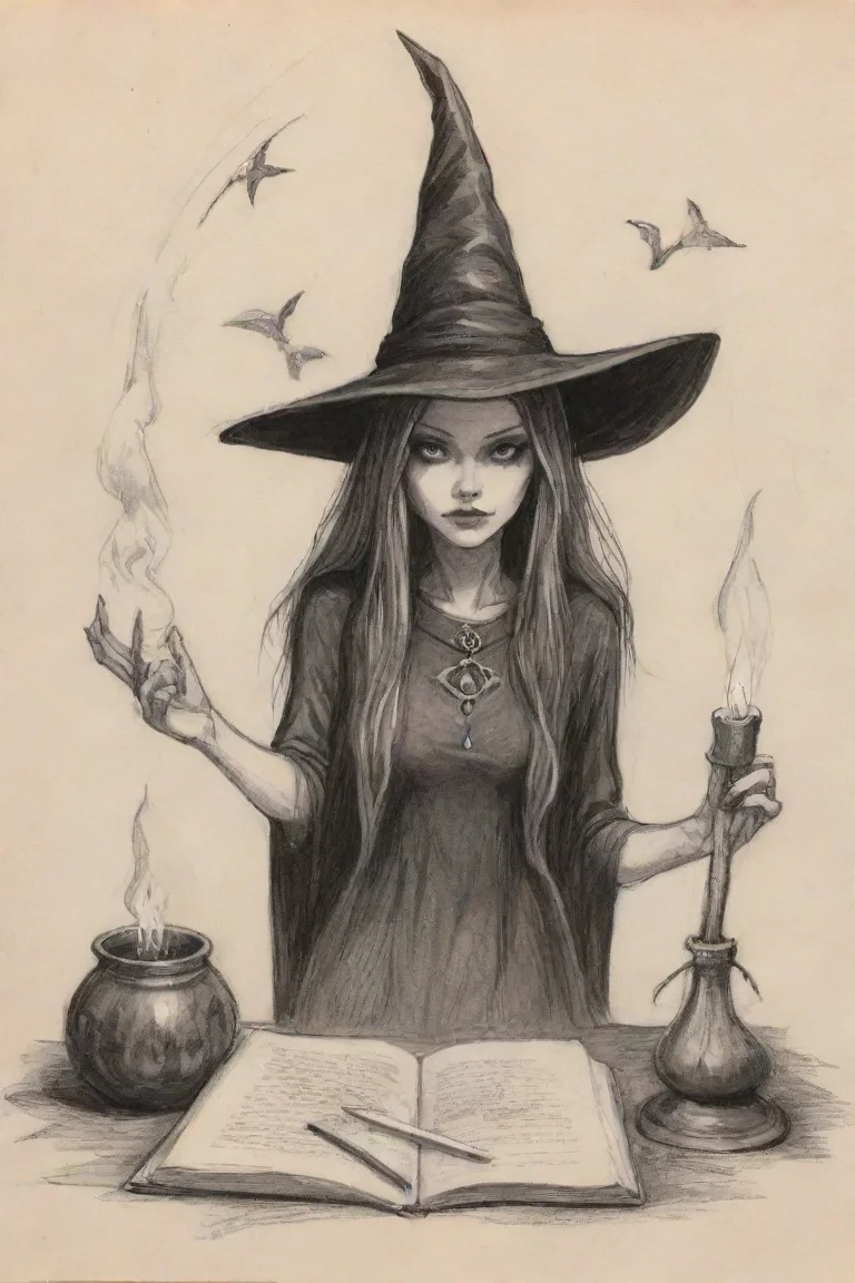 aiamazing witchcraft sketch awesome portrait 2 portrait