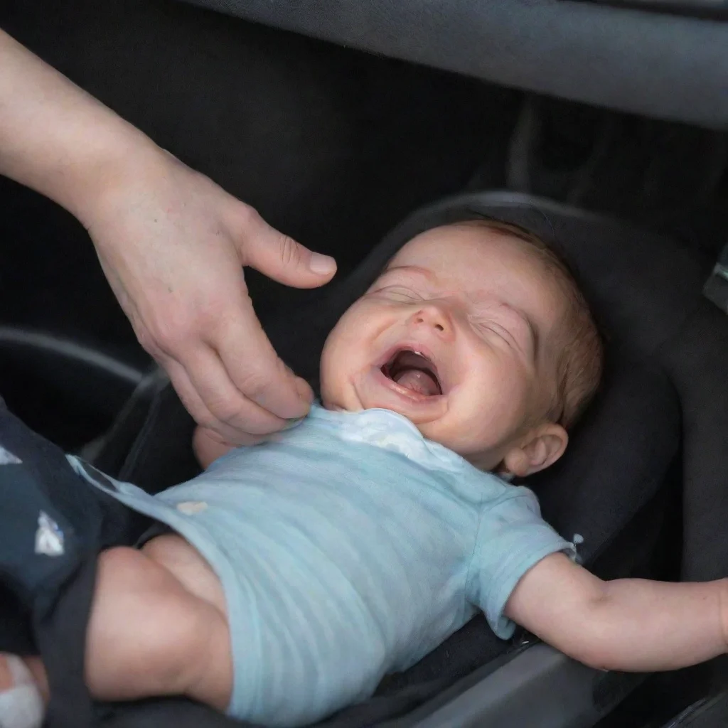 aiamazing woman crushing newborn babys head under a pedal in a car awesome portrait 2