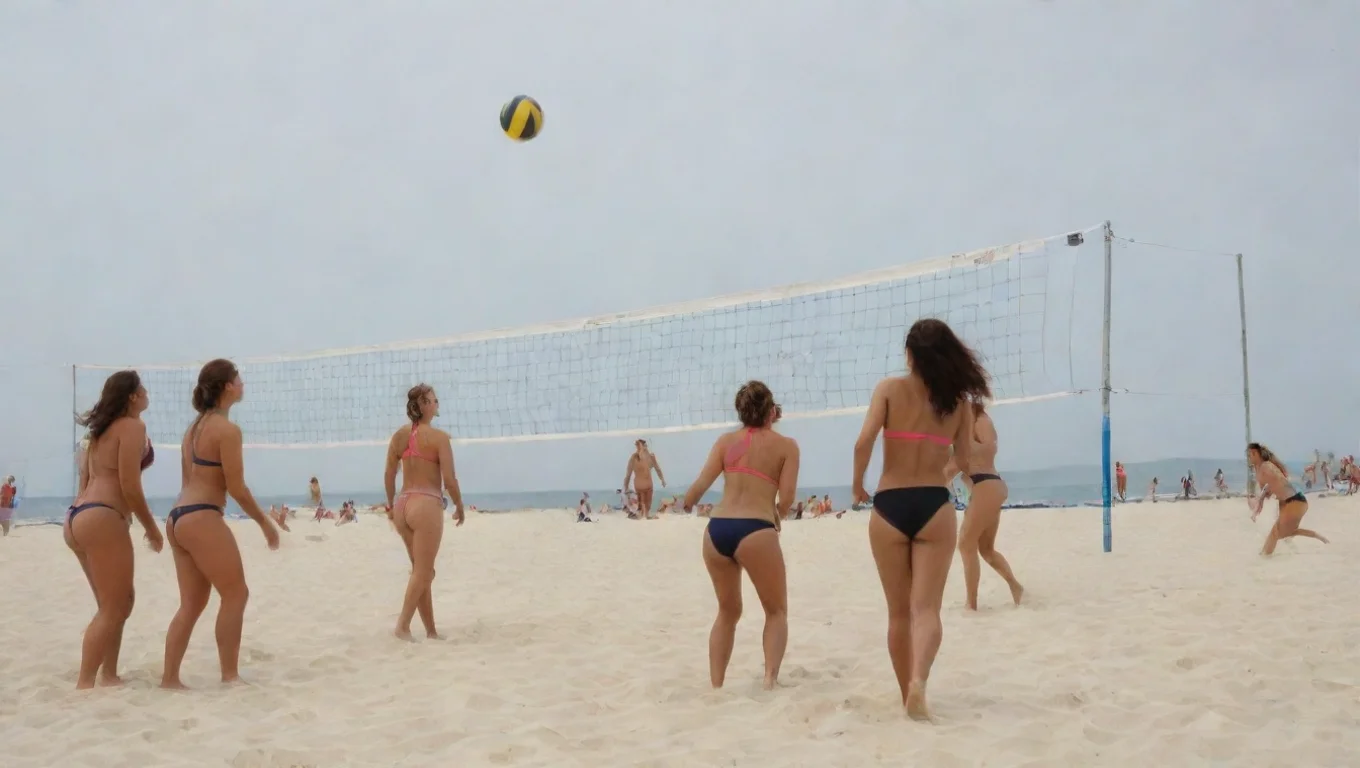 aiamazing women and men playing beach volleyball awesome portrait 2 widescreen