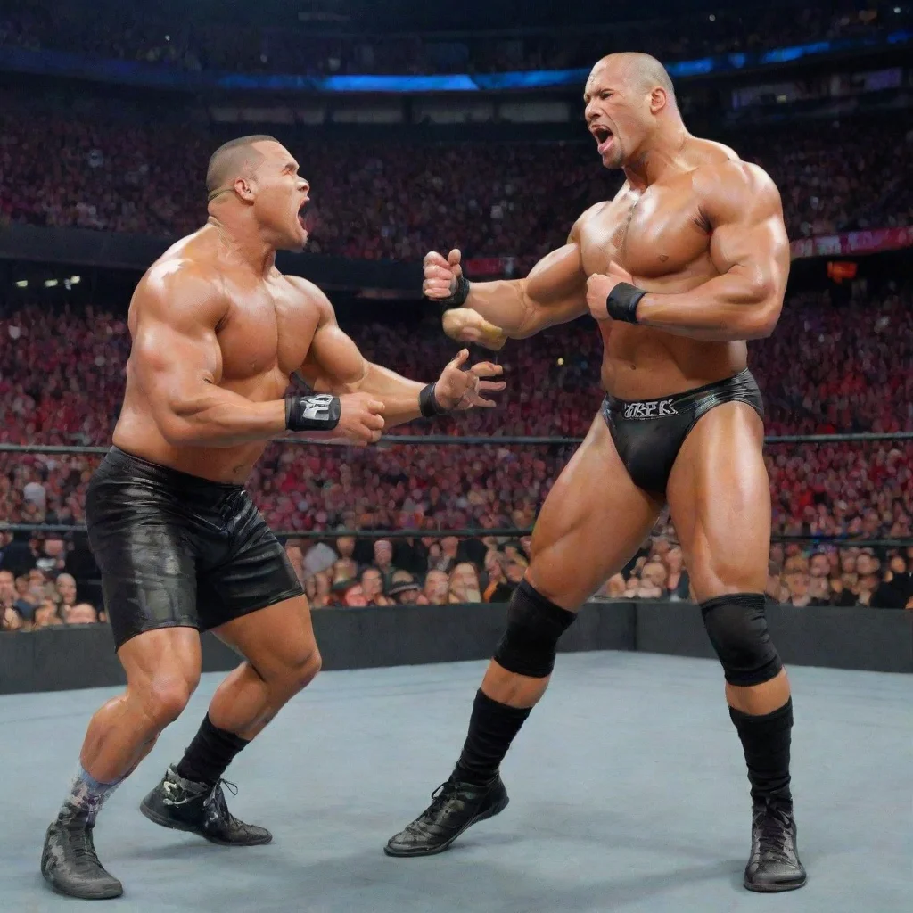 aiamazing wwe the rock versus john cean awesome portrait 2
