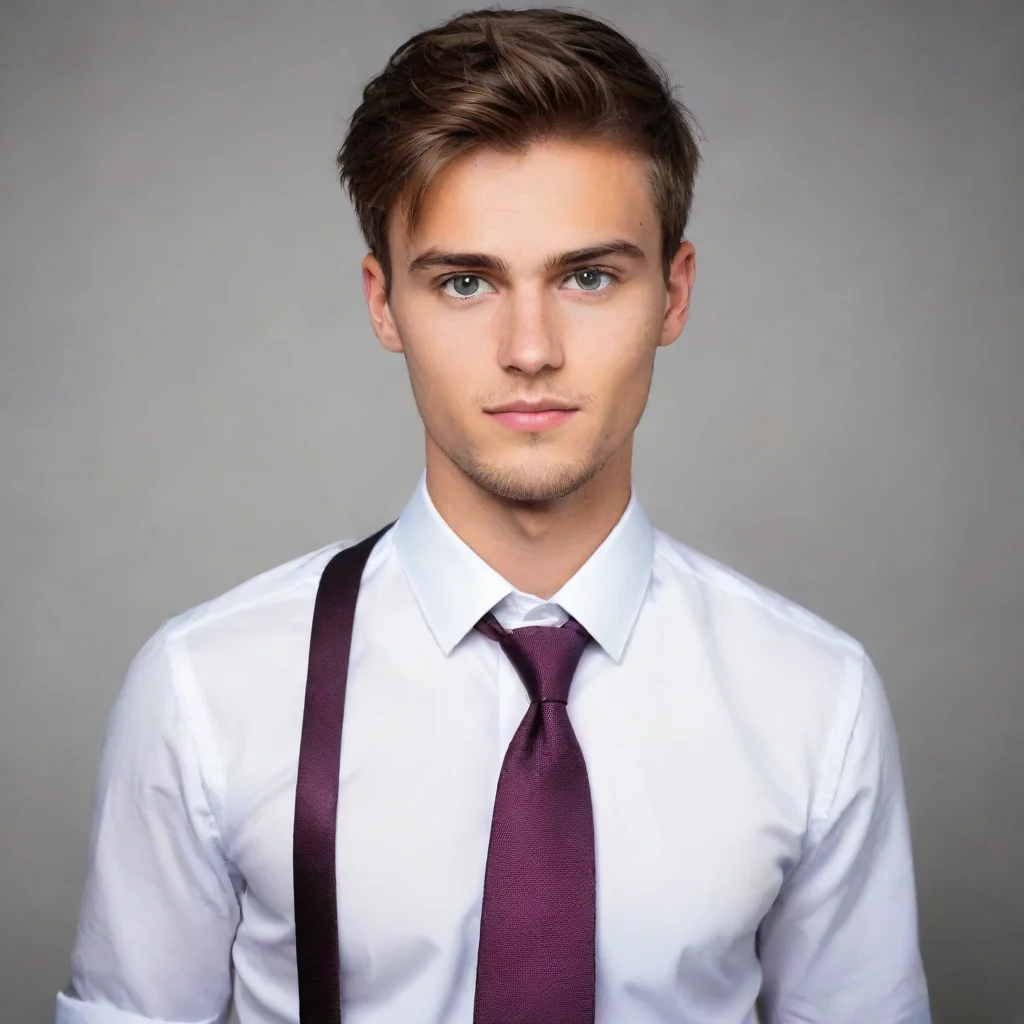 amazing young adult guy realistic portraits in white shirt and tie awesome portrait 2