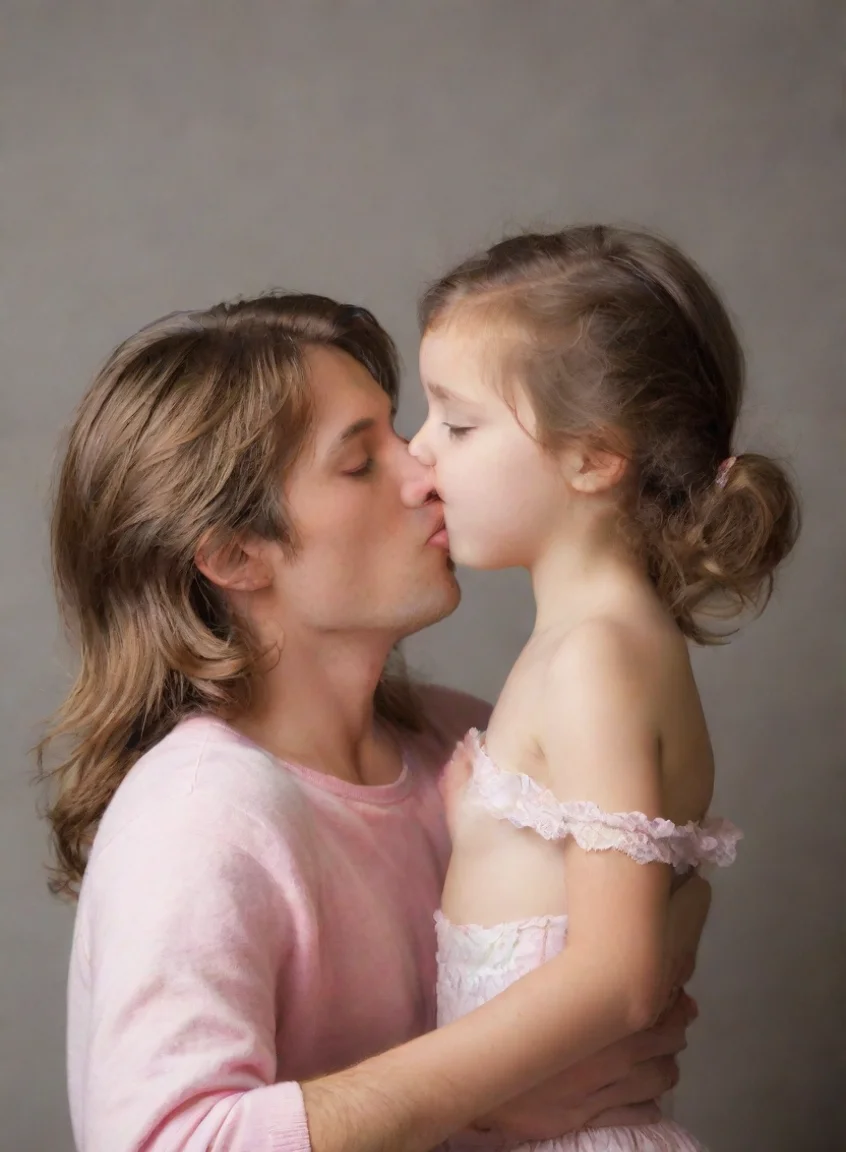 amazing young adult male kisses very young little girl. he touches her chest.  awesome portrait 2 portrait43