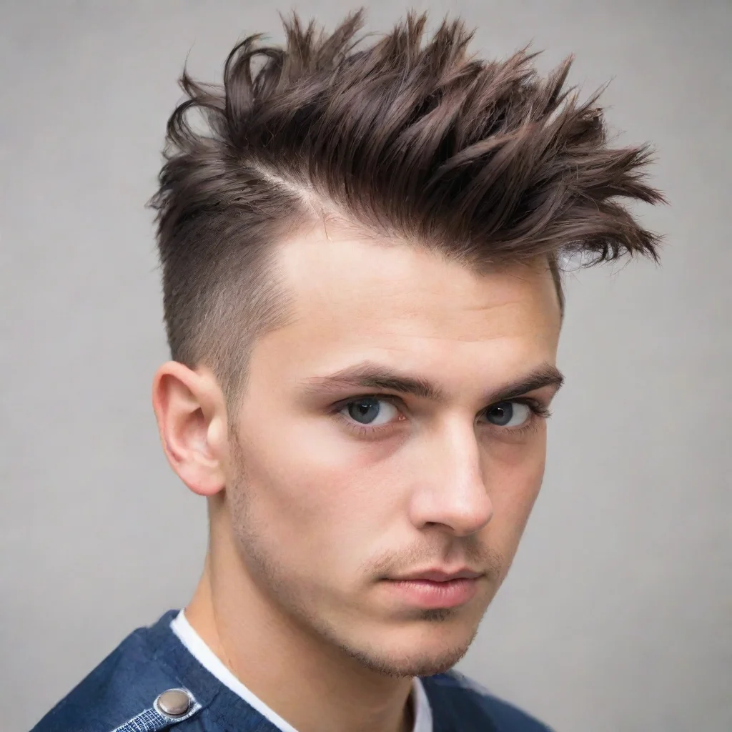 aiamazing young male short mohawk hair awesome portrait 2
