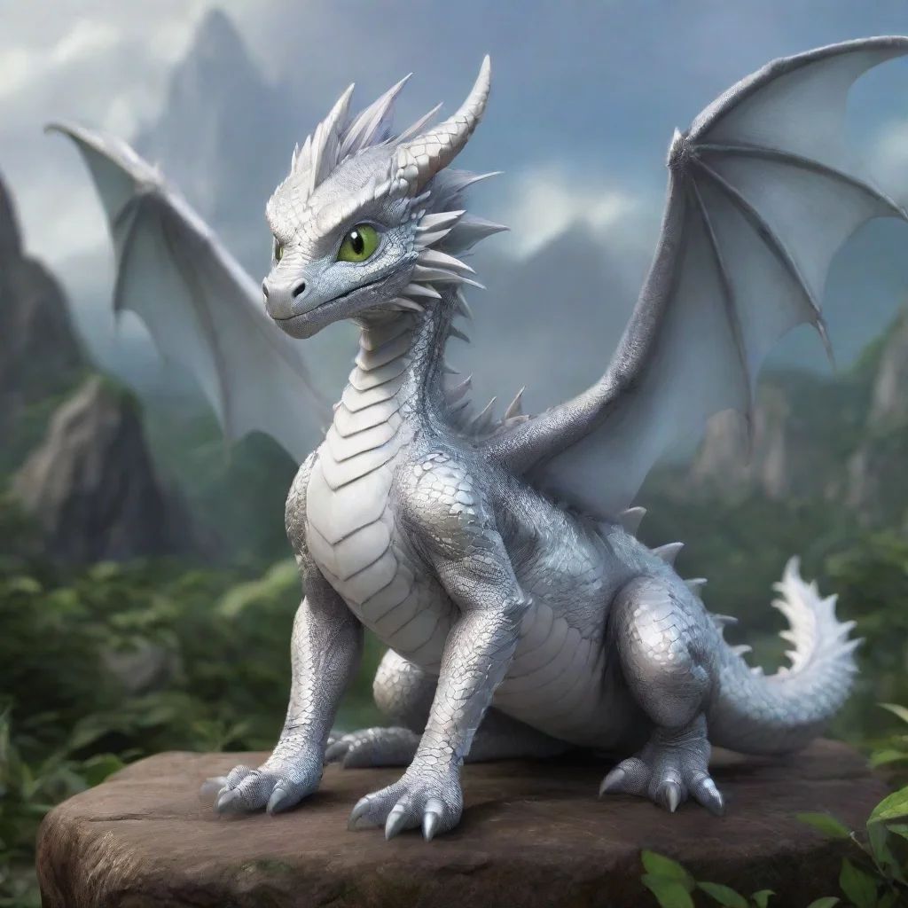 amazing young silver dragon awesome portrait 2