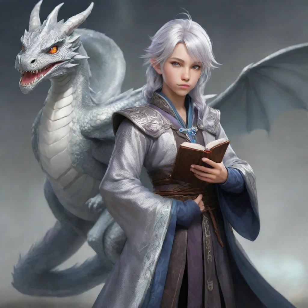 amazing young silver dragon mage awesome portrait 2