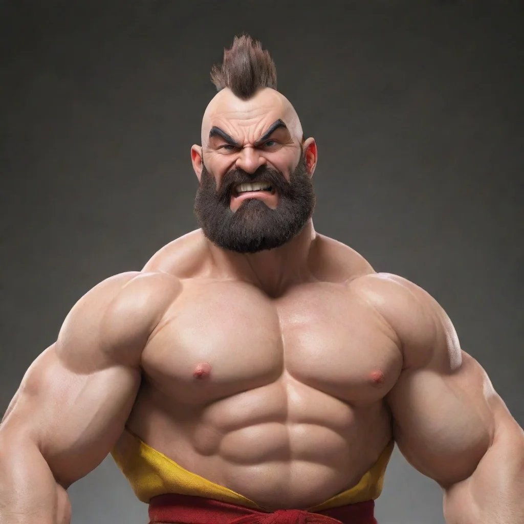 amazing zangief flexing  awesome portrait 2