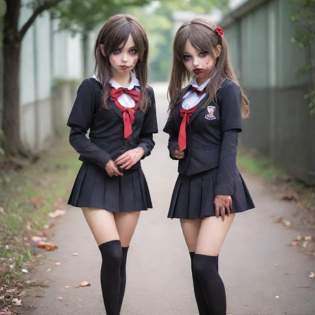 aiamazing zombie school girl costume anime awesome portrait 2