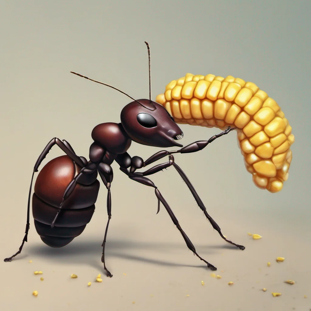 aian ant with a kernel of corn in its pincers confident engaging wow artstation art 3