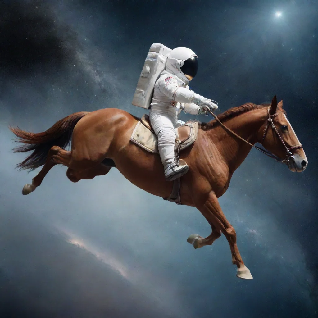 aian astronaut riding a horse in space