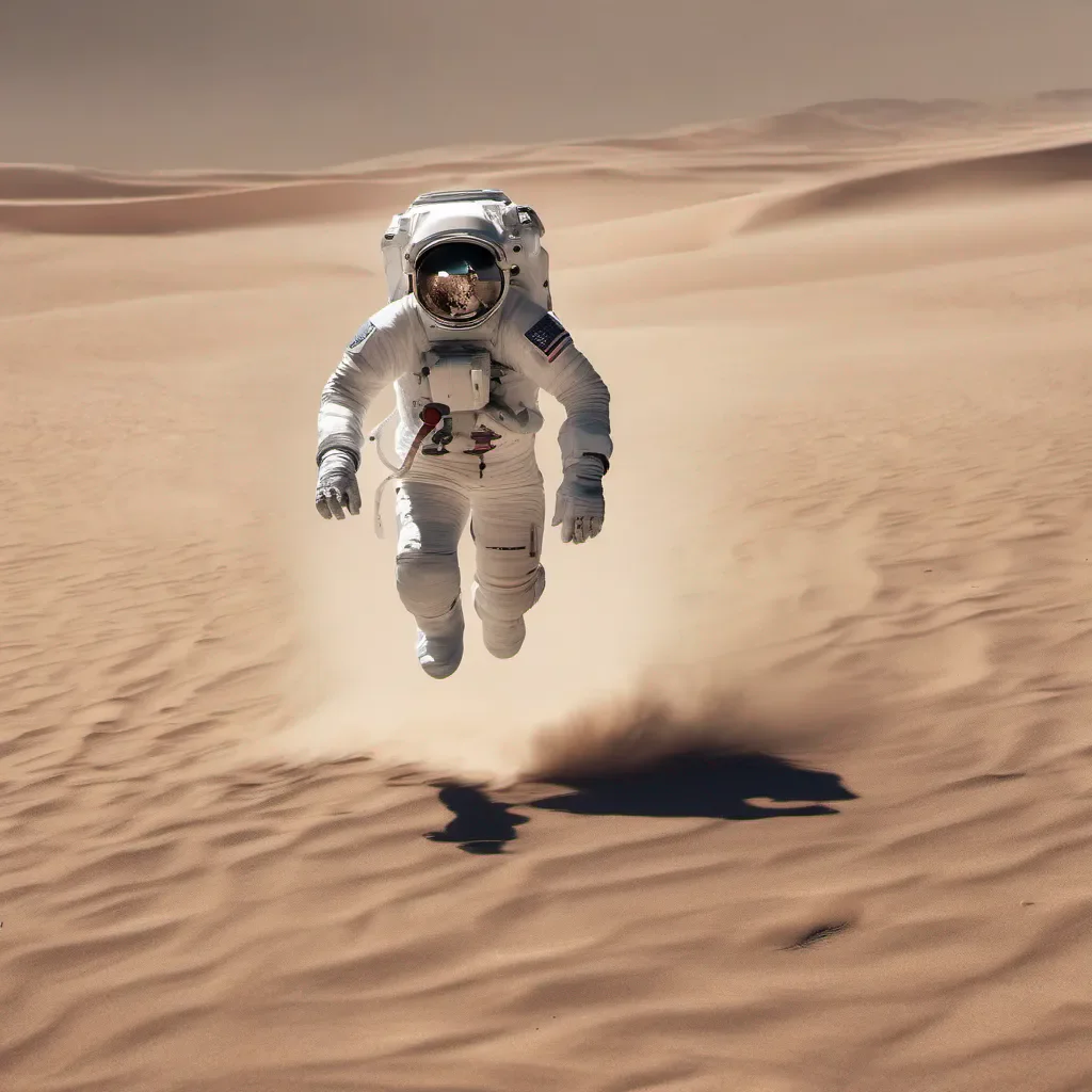 aian astronaut running in desert  confident engaging wow artstation art 3