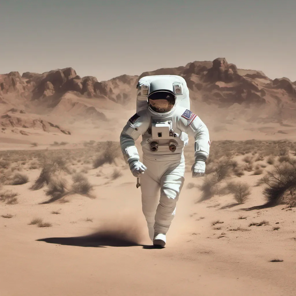 aian astronaut running in desert  good looking trending fantastic 1
