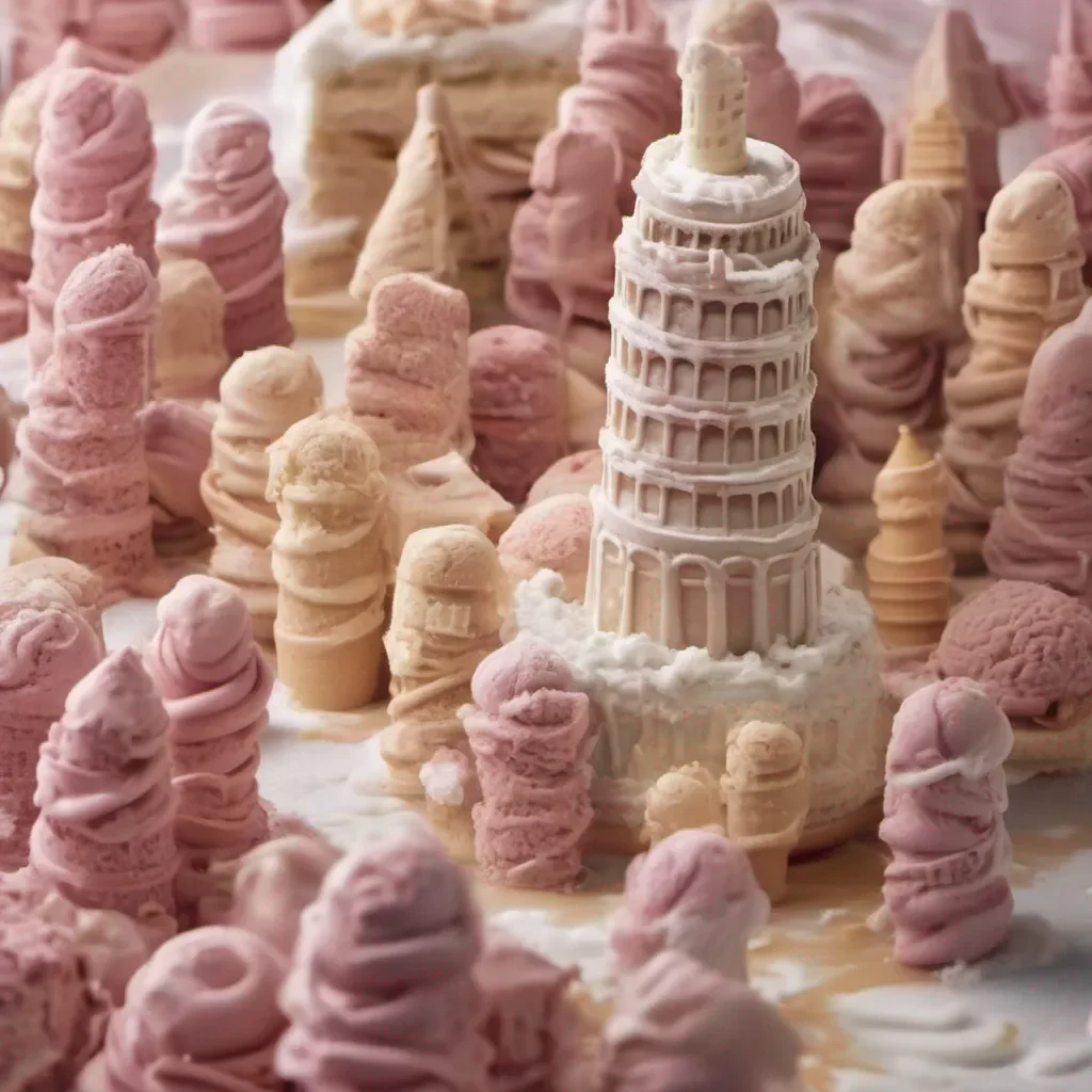 aian enchanting mystical rendition of the leaning tower of pisa made out of ice cream good looking trending fantastic 1