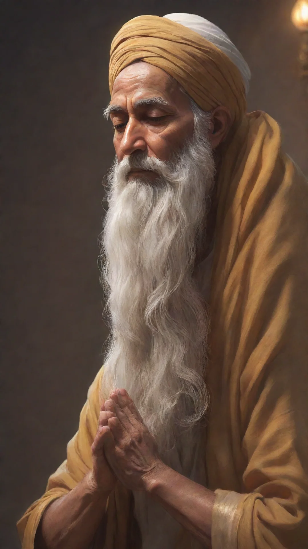 aian old sikh man praying to god confident engaging wow artstation art 3 tall