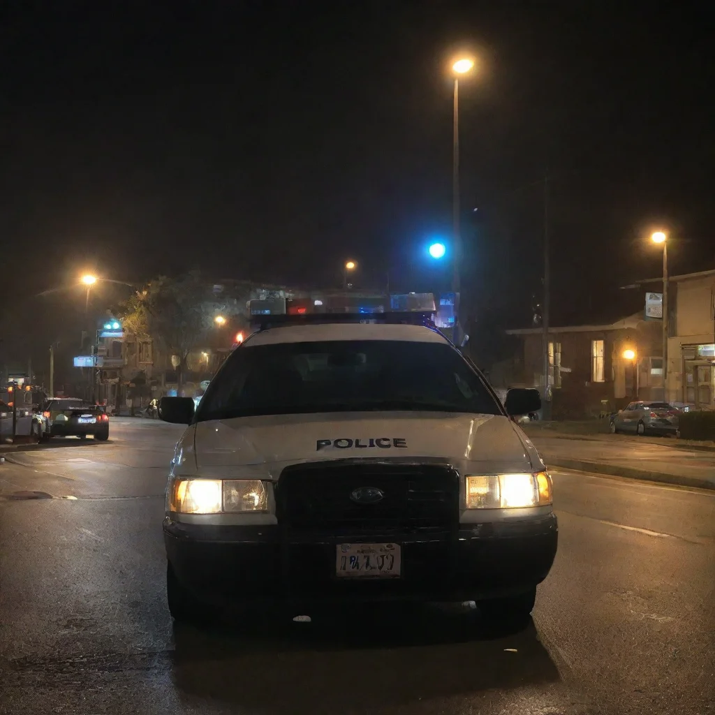 aian upturned police car at night