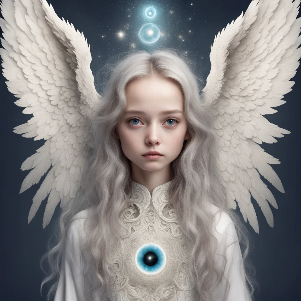 aiangel with 6 eyes and 12 wings 